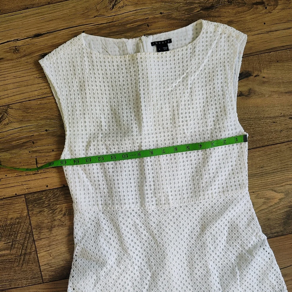 Theory White Eyelet Midi Dress - Picture 3 of 8